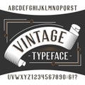 Vintage alphabet font. Rust effect letters and numbers.