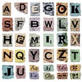 Vintage alphabet and punctuation