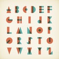 Vintage alphabet typography font on textured paper