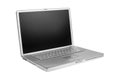 Vintage aluminum laptop over white Royalty Free Stock Photo