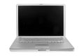 Vintage aluminum laptop over white Royalty Free Stock Photo