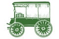 Vintage Ambulance Cart - hand drawn illustration