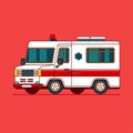 Ambulance emergency transportation flat line style vector illustration