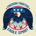 Vintage American Bald Eagle Tshirt Design Royalty Free Stock Photo