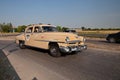 Vintage Chrysler Saratoga 5300 1952 in classic historical race Mille Miglia in Forlimpopoli, FC, Italy, on June 16 Royalty Free Stock Photo