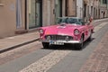 Vintage American car Ford Thunderbird 1956 in classic car race Mille Miglia Royalty Free Stock Photo