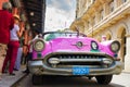 Vintage american car near El FLoridita in Havana Royalty Free Stock Photo