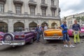 Vintage American cars, Havana, Cuba Royalty Free Stock Photo