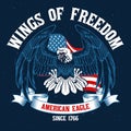 Vintage American Eagle Tshirt Design Royalty Free Stock Photo