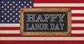 Vintage american flag chalkboard Happy labor day