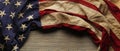 Vintage American flag for Memorial day or Veteran`s day background Royalty Free Stock Photo