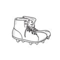 Vintage American Football Boots Drawing