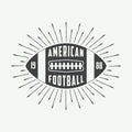 Vintage american football or rugby ball logo, badge or label. Royalty Free Stock Photo