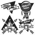 Vintage american indian emblems Royalty Free Stock Photo