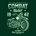 Vintage American Military Motorcycle Vector Graphic, Military Motorcycle Graphic T-shirt