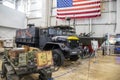 Vintage American military vehicles at USS Alabama Battleship Memorial Park in Mobile Alabama Royalty Free Stock Photo