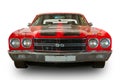 Vintage american muscle-car 1970 Chevrolet Chevelle SS. White background. Front View