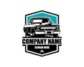 Vintage American Muscle Car Vector Silhouette Logo isolated best white background for badge, emblem, icon Royalty Free Stock Photo