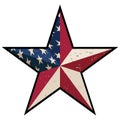 American Patriotic Barn Star with Antique Stars and Stripes Isolated Vector Illustration