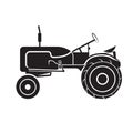 Vintage american tractor vector illustration. Retro agricultural machine icon Royalty Free Stock Photo