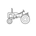 Vintage american tractor vector illustration. Retro agricultural machine. Royalty Free Stock Photo