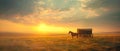 Vintage Americana: Sunset Scene from an Old West Cowboy Movie. Concept Western Aesthetic, Cowboy Royalty Free Stock Photo