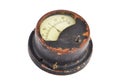 Vintage amperemeter on white Royalty Free Stock Photo