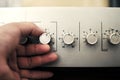 Vintage amplifier close up Royalty Free Stock Photo