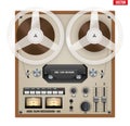 Vintage Analog Reel Tape Recorder. Royalty Free Stock Photo