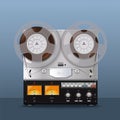 Vintage Analog Reel Tape Recorder. Retro style Royalty Free Stock Photo