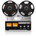 Vintage Analog Reel Tape Recorder. Retro style Royalty Free Stock Photo