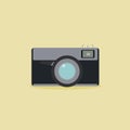 vintage analogue camera flat design vector illustration. analog camera design