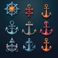 vintage anchor ship game ai generated