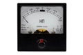 Vintage ancient ampermeter scale isolated