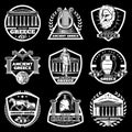 Vintage Ancient Greece Labels Set Royalty Free Stock Photo