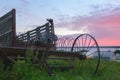 Vintage Ancient Rusty Agriculture Equipment In The Countryside