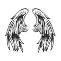 Vintage angel wings template