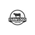 Vintage Angus Cattle Beef logo design inspiration Royalty Free Stock Photo