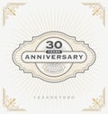 Vintage anniversary celebration label