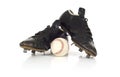 Vintage antique baseball shoes Royalty Free Stock Photo