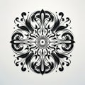 vintage antique calligraphic swirl Filigree, AI Generated