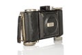 Vintage antique camera isolated on white Royalty Free Stock Photo