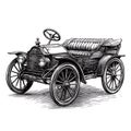 Vintage antique car sketch Royalty Free Stock Photo