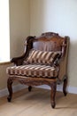 Vintage antique armchair in the room Royalty Free Stock Photo