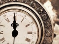 Vintage antique clock and the sky Royalty Free Stock Photo