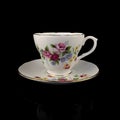 Vintage antique cup on saucer hand painted