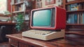 A vintage, antique desktop computer Royalty Free Stock Photo