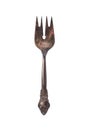 Vintage antique dessert fork made of nickel silver Royalty Free Stock Photo