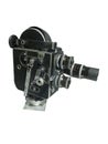 Vintage antique film movie camera isolated on white background Royalty Free Stock Photo