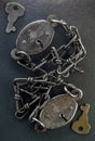 vintage Antique Iron Rare Bicycle Chain Lock Key